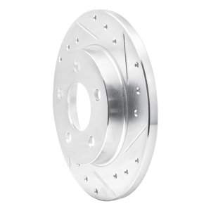 Ford Taurus SHO Brake Rotor (1) - Rear Right - R1 Concepts - Drilled & Slotted - Silver - `93-`05